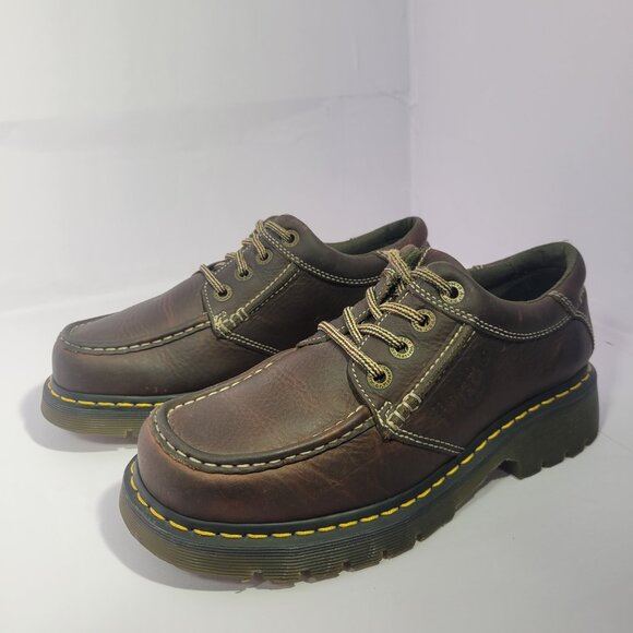 Dr. Martens 8A47 Men’s Size 9M Brown Leather 4 Eye Lace Up Chunky Oxford Shoes - Picture 7 of 11